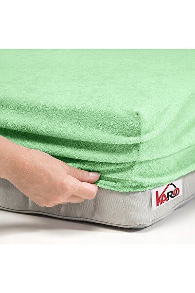 NO BRAND Cearșaf de pat din frotir cu elastic 140x200 seledynowe 012 gros 200...
