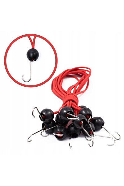 NO BRAND ELASTIC CU CÂRIG Pentru fixarea prelatelor Roșu 20 cm 25 buc.