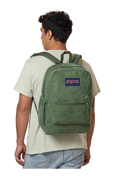 Jansport Rucsac urban Cross Town Plus Remix - catifea reiată verde cargo