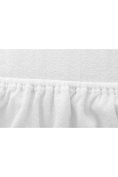 NO BRAND Cearșaf de pat frotir cu elastic 160x200 001 alb Darymex