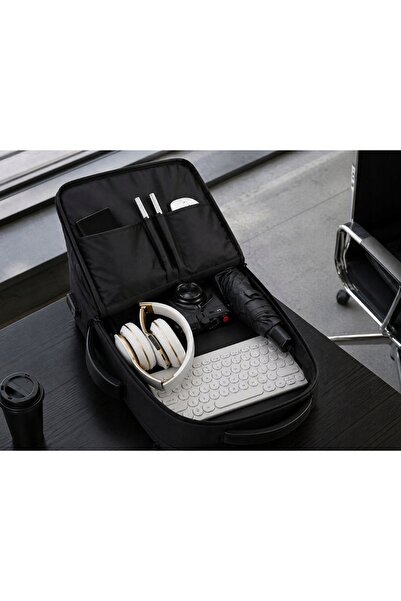 verk group Geantă Rucsac De afaceri Pentru bărbați Laptop USB Elegant Negru C...