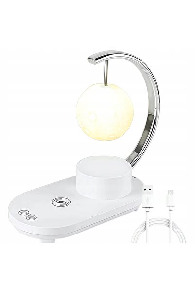 NO BRAND LAMPĂ LUNARĂ RGB CU ÎNCĂRCĂTOR INDUCȚIONAL DE 10 W, LED, USB ȘI DIFU...