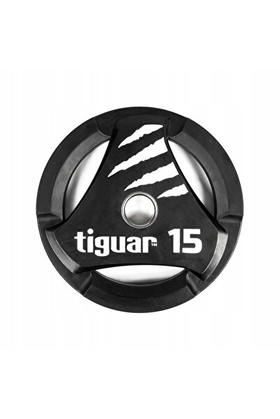 tiguar Disc cu greutate pentru antrenament fitness, acoperit cu cauciuc, 15 kg