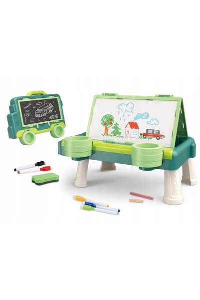 DK Set de tablă educativă 2-în-1, cu două fețe, pentru cretă și ștergere uscată