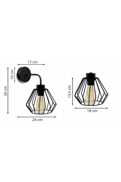 NO BRAND LAMPĂ ELEGANTĂ RETRO CU FIR NEGRU, STIL LOFT