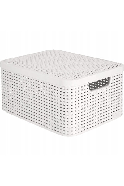 CURVER COȘ ORGANIZATOR CU CAPAC STIL M 38,6X28,7X17CM GRI DESCHIS CU-03618