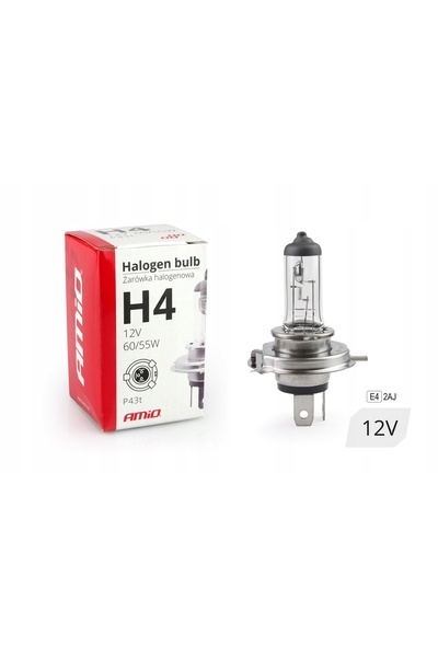 AMIO 10x Bec Halogen H4 12V 55W Filtru UV E4