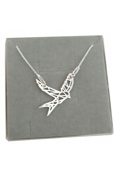 NO BRAND Colier de argint cu porumbel, argint ORIGAMI