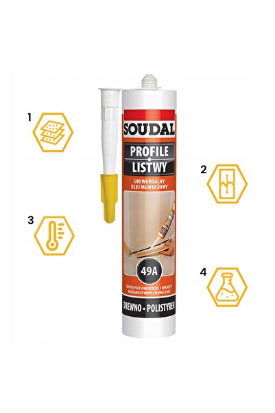 Soudal 6x ADEZIV PENTRU MONTAREA BENZILOR PROFILATE 49A