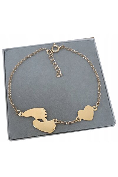 NO BRAND Brățară de aur FEET HEART GRAWER ARGINT 15 cm