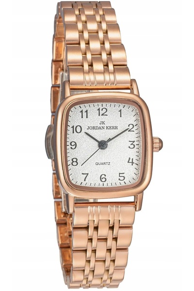 JORDAN KERR Ceas clasic de damă, pătrat, auriu roz L1074 24 mm