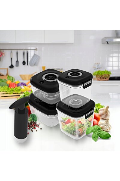 MG HOME MAGDA GESSLER SET DE 4 PIESE RECIPIENTE VACUUM CU POMPĂ PENTRU PRÂNZ