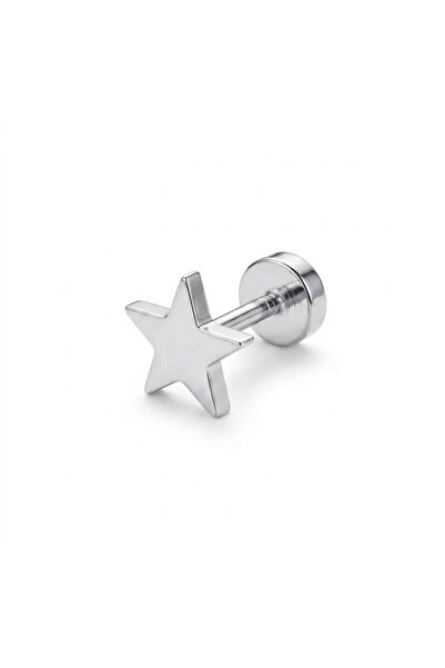 Siya Silver 316L Cerrahi Çelik Tragus Helix Kıkırdak Küpe - 1 Adet