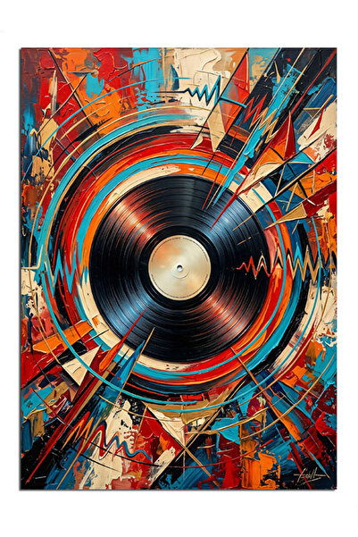 Artmeg Placă colorată Muzică Artă abstractă Pânză decorativă - Tablou din lem...
