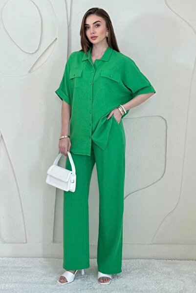 Generic Brand Green Pocket Detailed Shirt and Pants Set