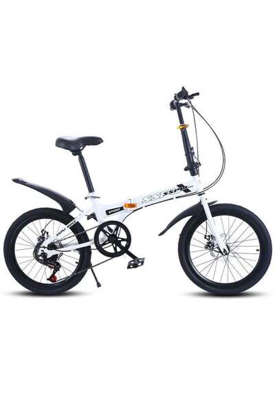 ET-LIFE 20-Inch Folding Bike – 7-Speed Mountain Bicycle with Carbon Steel Fra...