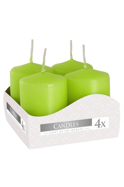 BISPOL Set 2 x 4 Lumanari Stalp Bispol, 40 x 60 mm, Verde