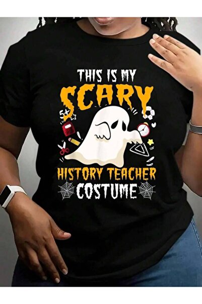 kai22 This Is My Scary History Costume Teacher Halloween Black Graphic T Shir...