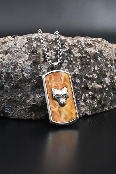 Prestige Wolf Figured Necklace Stainless Steel Chain 902898