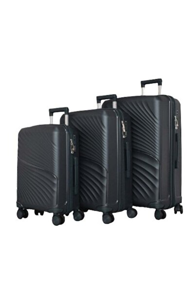 OEM Set de 3 valize Perfect line PP, 76/50/30 cm, Extensor, Benzina, negru