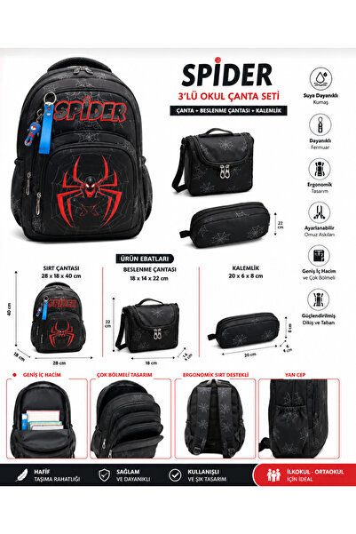 Generic Brand Triple Compartment School Backpack with Orthopedic Back Support...