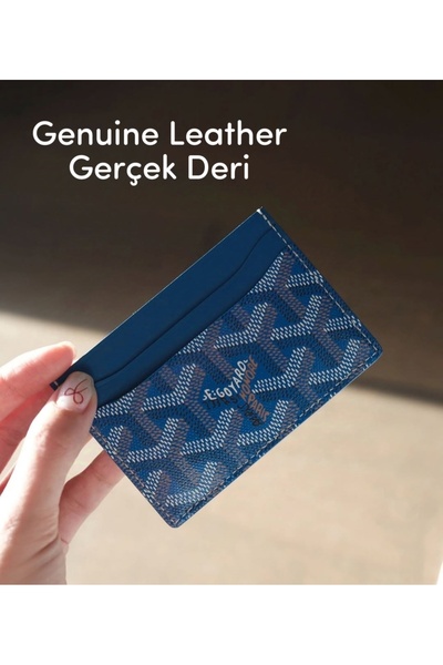 Doze Blue Genuine Leather Card Holder