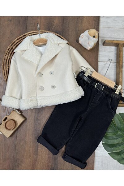 my petit panda Leather Jacket with Fur Inside, Lycra, Elastic Waist Belt, Lyc...