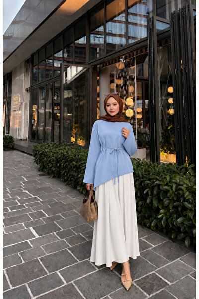Nursay Asymmetrical Cut Tessetür Tunic