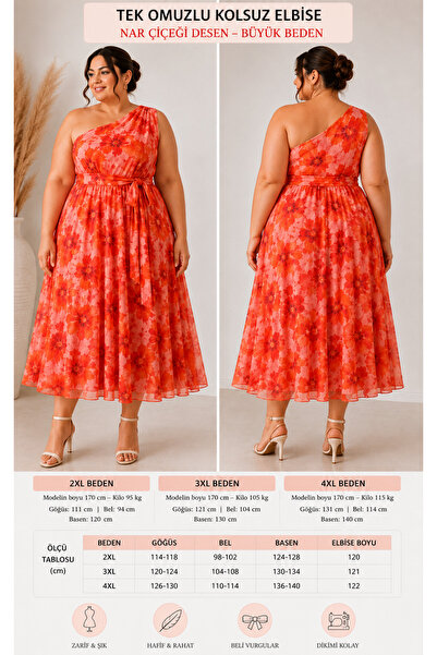 Niloshe&Sinoshe NS Accesories Auranessa |   Plus Size One-Shoulder Belted Dress