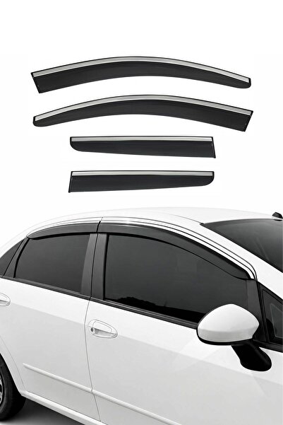 OMAC Fiat Linea 2006-2015 Arası Uyumlu Araca Özel Chrome Style Akrilik Cam Rü...