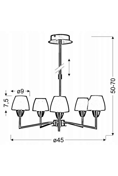 NO BRAND Lustră suspendată Candellux Togo cu 5 puncte de lumină G9