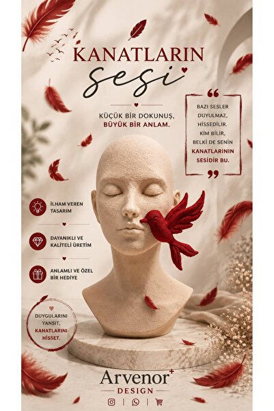 KANATLARIN SESİ | 15cm | Dekoratif Biblo | 3D Baskı