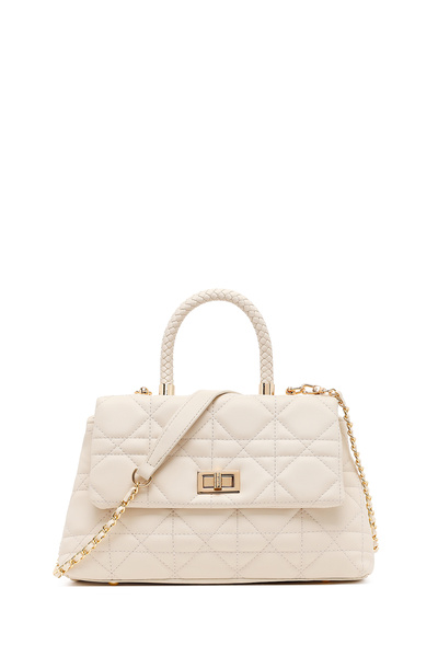 Derimod Women's Cream Long Strap Quilted Shoulder Bag 26Pbd2487Kp