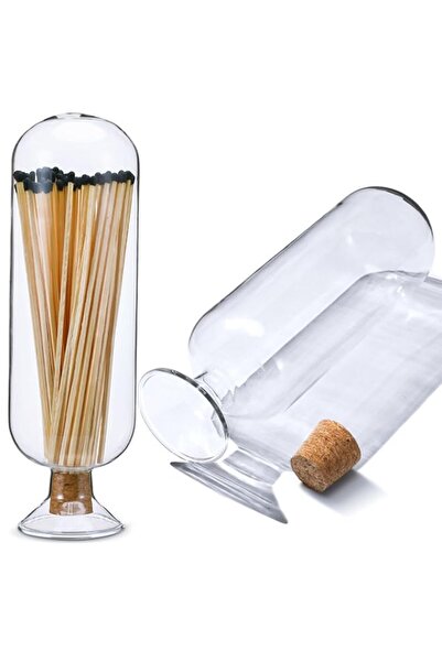 Generic Brand Tall 11" Glass Match Holder Jar – Decorative Clear Glass Cloche...