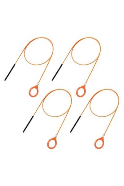 Generic Brand 4Pcs Drain Snake Tool 81cm, Flexible Hair Clog Remover for Bath...