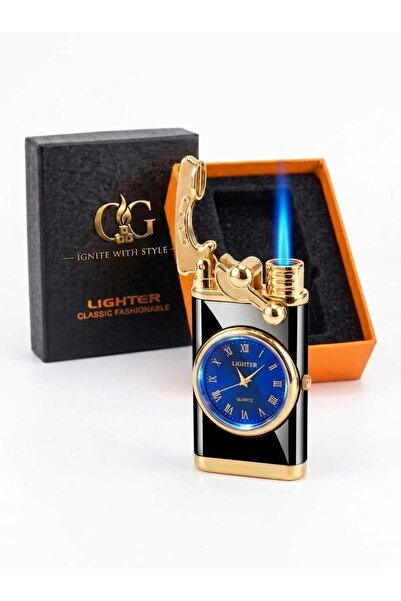 CG Lighter Brichetă Premium CG cu Ceas Quartz, Flacără Jet Antivânt, Reîncărc...