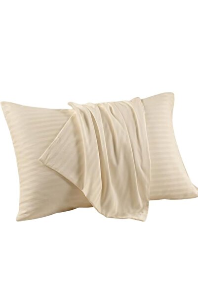 Generic Standard Pillowcase 2pc Set,1cm Stripe, Size: 50x75cm (bronze)