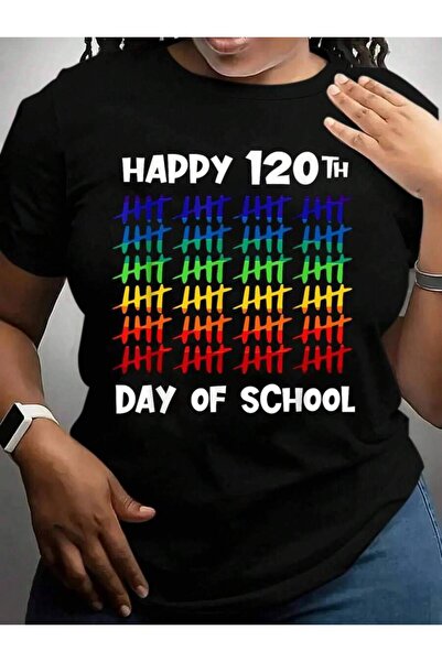 kai22 120Th Day Of 120 Days Teacher Back To School Black Graphic T Shirts Tee