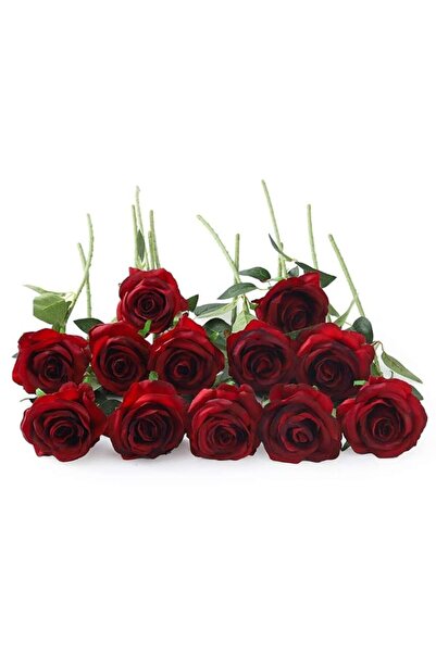 Generic Laelfe 12 PCS Artificial Flowers Roses Silk Flowers Fake Long Stem Ar...