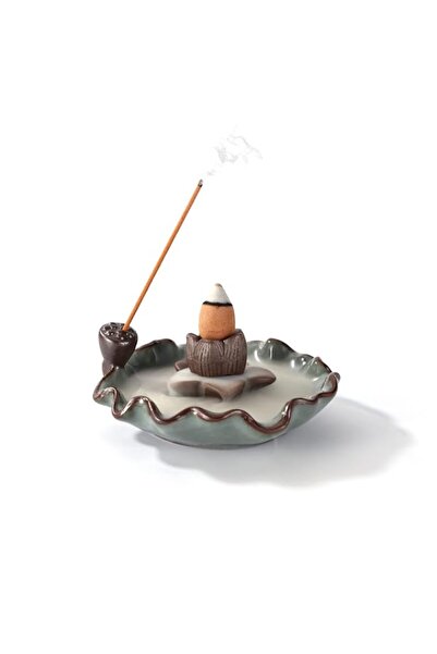 Generic Brand Incense Holder Lotus Incense Waterfall Burner, Ceramic Backflow...