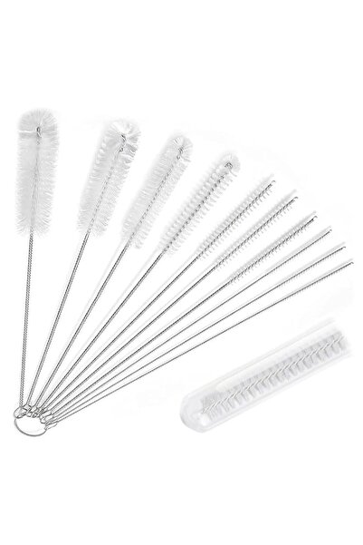 Generic HASTHIP® Chucai Straw Cleaner Brush Set, 10 Pack Stainless Steel Bott...