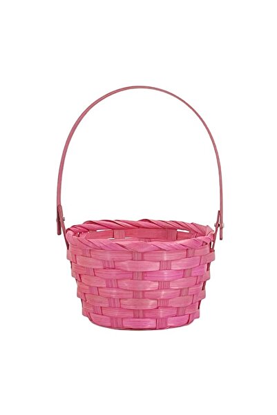 Generic Pink Easter Basket 15x15x22cm – Medium Woven Basket for Girls’ Egg Hu...