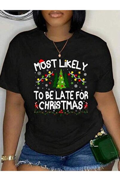 9JY Outfit Women, Most Likely To Be Late Christmas Matching T-Shirt, Fall Clo...