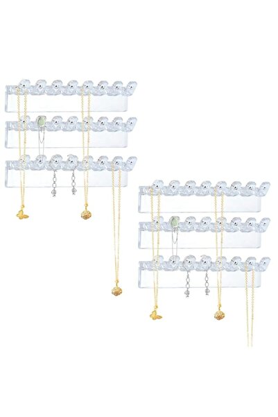 Generic Brand 6 Pack Jewelry Organizer, Clear Wall-Mounted Holder (3.7" x 0.6...