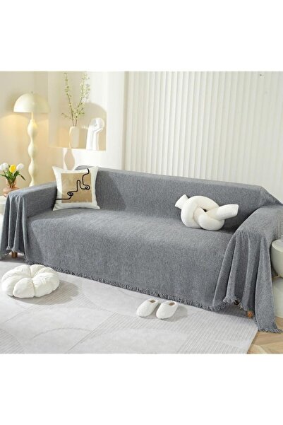 Generic Brand SHANNA Solid Color Sofa Throw Blanket 1/2/3/4 Seater, Chenille ...