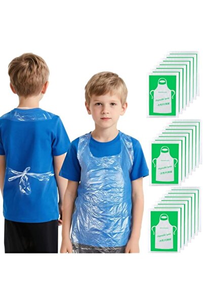 Generic Goodern Disposable Aprons for Kids,100 PCS Clear Waterproof Oil-Proof...