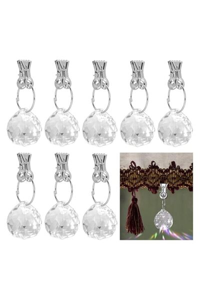 Generic 8 Pcs Transparent Crystal Curtain Weights, 3.2oz Heavy Decorative Dra...