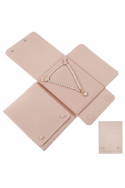 Generic Brand Velvet Travel Jewelry Folder Storage, 1 Pack Pink Necklace Disp...