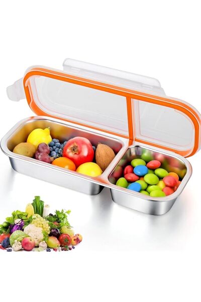 Generic Joyzzz Steel Snack Containers, 700ml Stainless Steel Container with L...