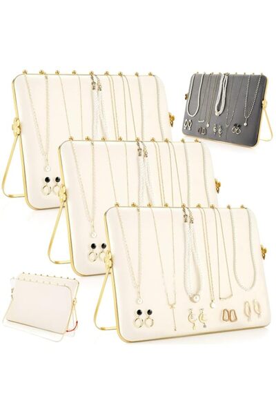 Generic Brand 3 Pack Necklace Display Stands,Double-Sided Velvet with Large M...